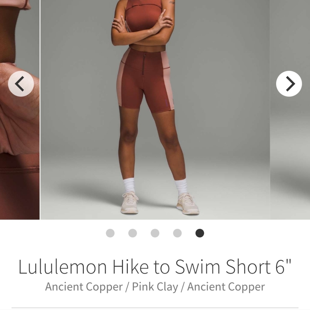 NWOT Lululemon Hike To Swim Shorts 6” Ancient Copper/Pink Clay/Ancient Copper 10 - Picture 5 of 5